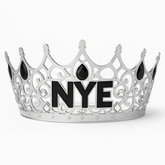 Silver "NYE" Royal Jeweled Crown Tiara for New Year's Eve